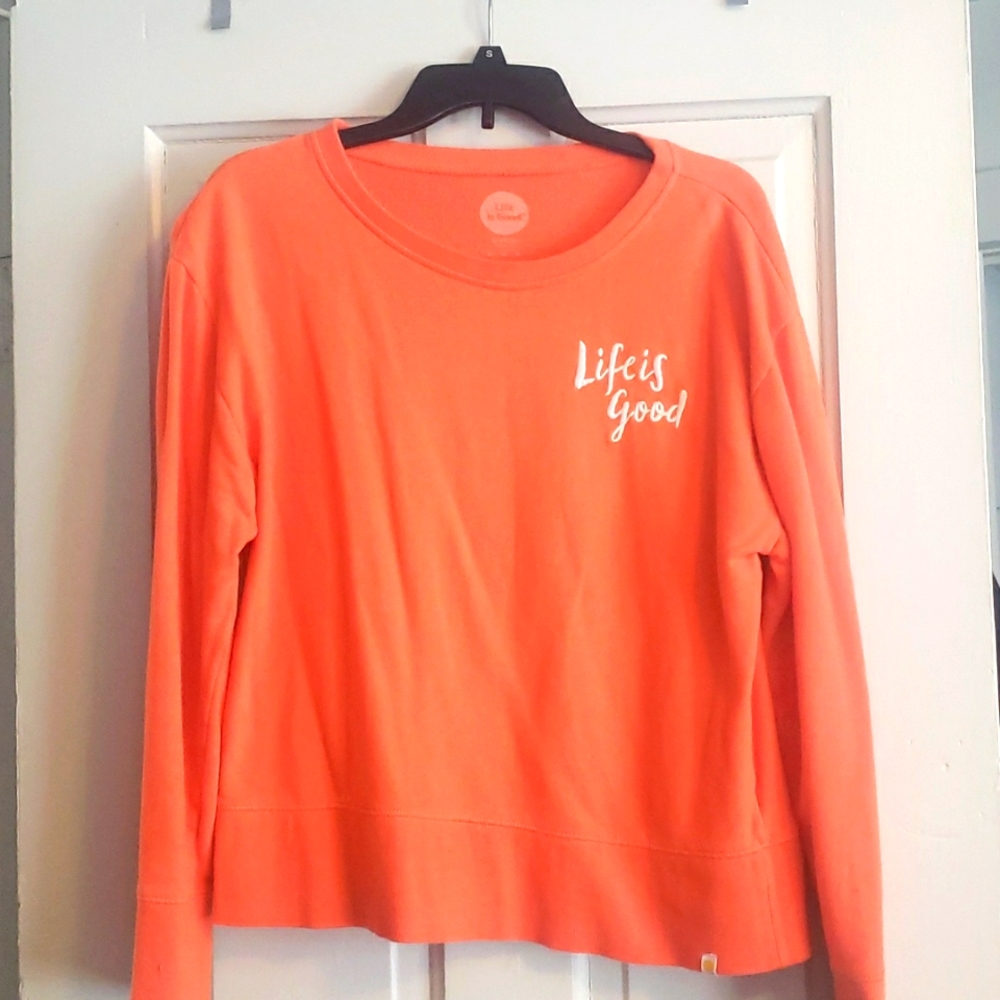 Life is Good Orange Crewneck